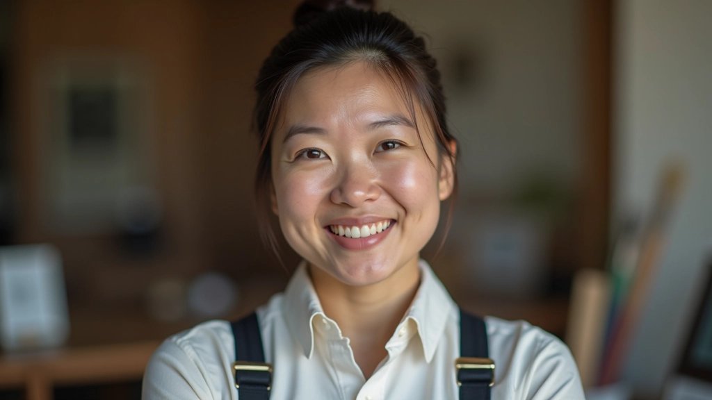 Calligraphy instructor with traditional brush and ink materials