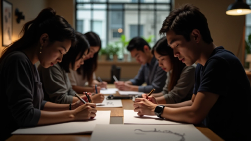 Community members engaged in group creative activities in art studio space